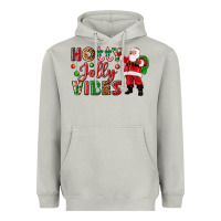 Holly Jolly Vibes Christmas With Santa Heavyweight Hoodie | Teevron