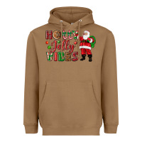 Toasted Coconut Holly Jolly vibes Christmas with Santa Heavyweight Hoodie - NancyCooperArtShop