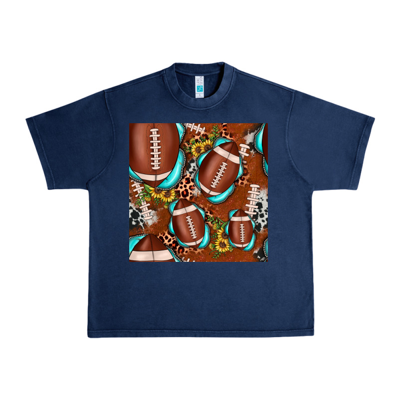 Football Leopard Gemstone Sunflower Seamless Pattern Urban Heavy Tee by JahusDesignShop | Teevron