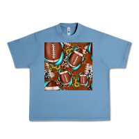Pebble Blue football leopard gemstone sunflower seamless pattern Urban Heavy Tee - JahusDesignShop