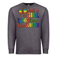 Charcoal Heather Just A Girl Who Loves Her Wifey Premium Sweatshirt - BundleAndBundleShop