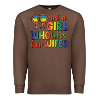 Chestnut Just A Girl Who Loves Her Wifey Premium Sweatshirt - BundleAndBundleShop