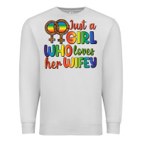 Dove Grey Just A Girl Who Loves Her Wifey Premium Sweatshirt - BundleAndBundleShop