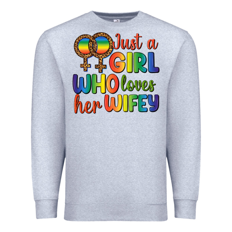 Just A Girl Who Loves Her Wifey Premium Sweatshirt by BundleAndBundleShop | Teevron