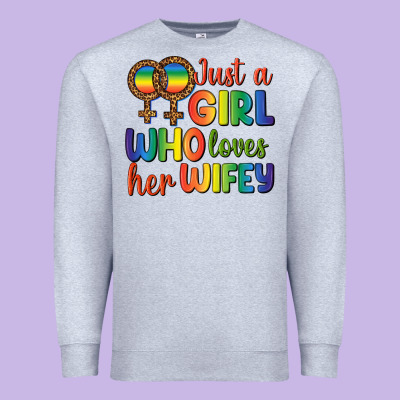 Just A Girl Who Loves Her Wifey Premium Sweatshirt Designed By Bundleandbundleshop