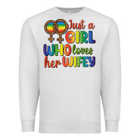 Oatmeal Heather Just A Girl Who Loves Her Wifey Premium Sweatshirt - BundleAndBundleShop