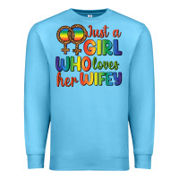 Ocean Blue Just A Girl Who Loves Her Wifey Premium Sweatshirt - BundleAndBundleShop