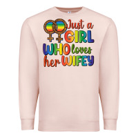 Pale Pink Just A Girl Who Loves Her Wifey Premium Sweatshirt - BundleAndBundleShop