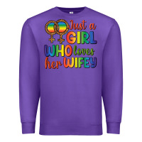 Purple Just A Girl Who Loves Her Wifey Premium Sweatshirt - BundleAndBundleShop