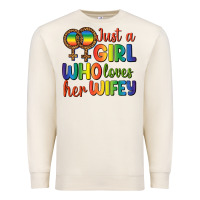Sandshell Just A Girl Who Loves Her Wifey Premium Sweatshirt - BundleAndBundleShop