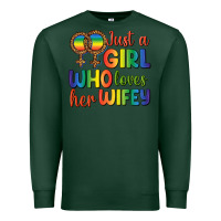 Sports Green Just A Girl Who Loves Her Wifey Premium Sweatshirt - BundleAndBundleShop