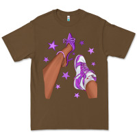 Cacao Purple Afro Girl Sneakers and Heels Premium Tee - texasbilliewilder