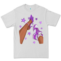 Dove Grey Purple Afro Girl Sneakers and Heels Premium Tee - texasbilliewilder