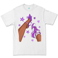 White Purple Afro Girl Sneakers and Heels Premium Tee - texasbilliewilder