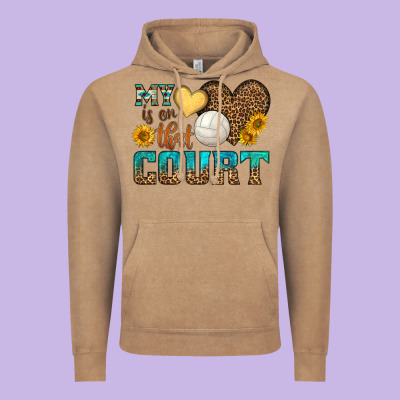 My Heart Is On That Court Vintage Hoodie Designed By Hra Design Shop