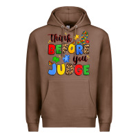 Chestnut think before you judge Premium Hoodie - JahusDesignShop