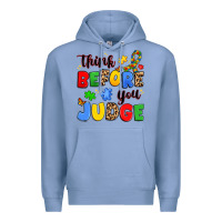 Colony Blue think before you judge Premium Hoodie - JahusDesignShop
