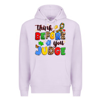 Lilac think before you judge Premium Hoodie - JahusDesignShop