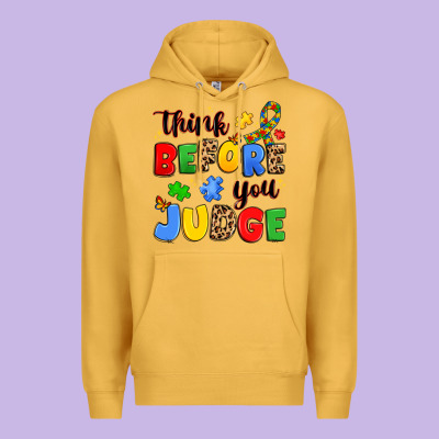 Think Before You Judge Premium Hoodie Designed By Jahusdesignshop