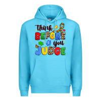 Ocean Blue think before you judge Premium Hoodie - JahusDesignShop