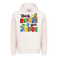 Pale Pink think before you judge Premium Hoodie - JahusDesignShop