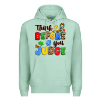 Seafoam think before you judge Premium Hoodie - JahusDesignShop