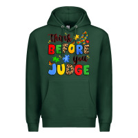 Sports Green think before you judge Premium Hoodie - JahusDesignShop