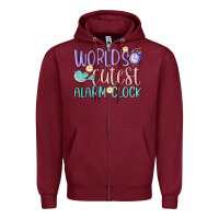 Burgundy world's cutest alarm clock Zipper Hoodie - MaliasSmallBusiness
