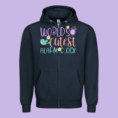 World's Cutest Alarm Clock Zipper Hoodie Designed By Maliassmallbusiness