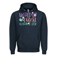 Navy world's cutest alarm clock Zipper Hoodie - MaliasSmallBusiness