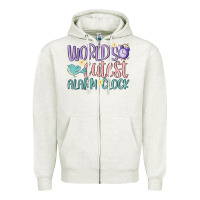 Oatmeal Heather world's cutest alarm clock Zipper Hoodie - MaliasSmallBusiness