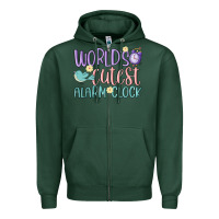 Sports Green world's cutest alarm clock Zipper Hoodie - MaliasSmallBusiness