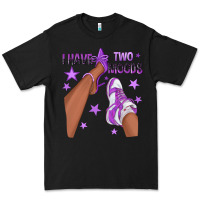 Black Purple I Have Two Moods Afro Girl Sneakers Premium Tee - texasbilliewilder
