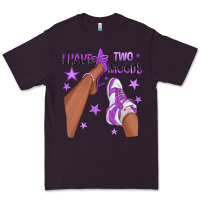 Plum Purple I Have Two Moods Afro Girl Sneakers Premium Tee - texasbilliewilder