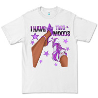 White Purple I Have Two Moods Afro Girl Sneakers Premium Tee - texasbilliewilder