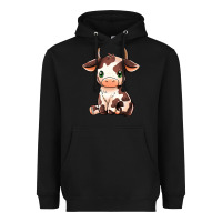 Black Baby Brown Cow Heavyweight Hoodie - MaliasSmallBusiness