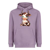 Lavender Baby Brown Cow Heavyweight Hoodie - MaliasSmallBusiness