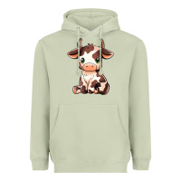 Matcha Baby Brown Cow Heavyweight Hoodie - MaliasSmallBusiness