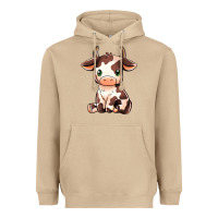 Mushroom Baby Brown Cow Heavyweight Hoodie - MaliasSmallBusiness