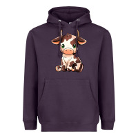 Plum Baby Brown Cow Heavyweight Hoodie - MaliasSmallBusiness