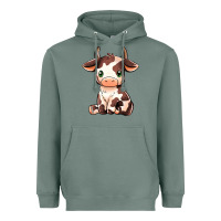 Sage Baby Brown Cow Heavyweight Hoodie - MaliasSmallBusiness