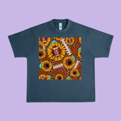 Football Leopard Sunflower Seamless Pattern Urban Heavy Tee Designed By Jahusdesignshop