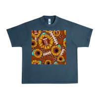 Midnight Navy football leopard sunflower seamless pattern Urban Heavy Tee - JahusDesignShop