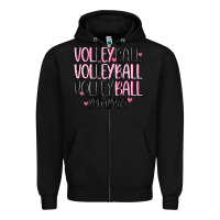 Black volleyball mama Zipper Hoodie - MaliasSmallBusiness