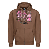 Chestnut volleyball mama Zipper Hoodie - MaliasSmallBusiness