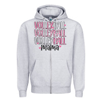 Heather Grey volleyball mama Zipper Hoodie - MaliasSmallBusiness