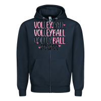 Navy volleyball mama Zipper Hoodie - MaliasSmallBusiness