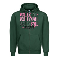 Sports Green volleyball mama Zipper Hoodie - MaliasSmallBusiness