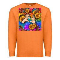 Carrot Heart And Sunflowers With Neon Leopard Patterns Premium Sweatshirt - BundleAndBundleShop