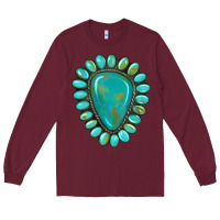 Burgundy western gemstone turquoise Long Sleeve Tee - Artiststas